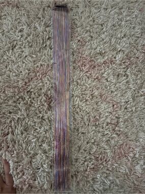 Iridescent Rainbow Hair Tinsel Clip-In